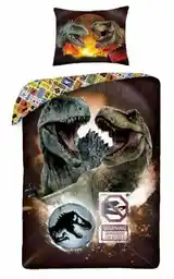 Halantex Pościel bawełniana 140x200 Park jurajski Dinozaury Jurassic World brązowa Kids 12