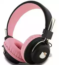 Hello Kitty HKBH9KHLMP Metal Logo Round Shape Nauszne Bluetooth 5.3 Różowy Słuchawki bezprzewodowe