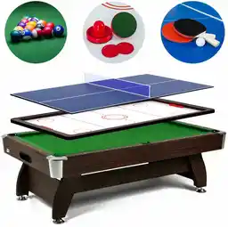 Hop-sport Stół bilardowy spływowy Vip Extra 7 FT brąz zielony z nakładką ping-pong cymberaj