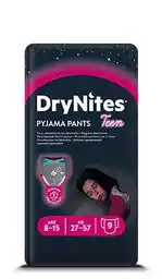 Huggies Dry Nites Girl 8-15 lat Superchłonne majteczki na noc 9szt