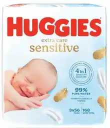 HUGGIES Extra Care Sensitive Chusteczki nawilżane 168szt