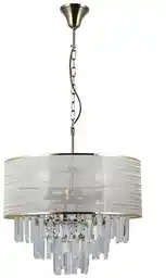 Italux Lampa kryształowa wisząca Torreia PND-45660-8 antyczny mosiądz