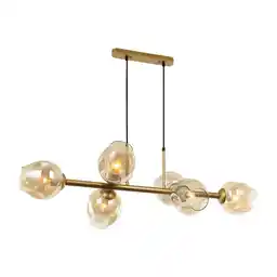 Italux Lampa loft wisząca Borgo PND-30843-6 GD+AMB złota