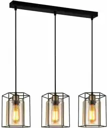 Italux Lampa loft wisząca KALULA PND-78901-3-BK+AMB