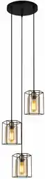 Italux Lampa loft wisząca KALULA PND-78901-3A-BK+AMB