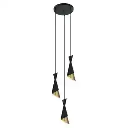 Italux Lampa loft wisząca Malia PND-85949-3 BK+GD czarna