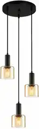 Italux Lampa loft wisząca SANTIA PND-65342-3A-BK+AMB