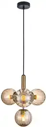 Italux Lampa wisząca nowoczesna Ravena PND-2324-4B BRO+AMB mosiężny