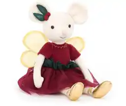 Jellycat Wesoła Myszka w Sukience Bordowej 34 cm