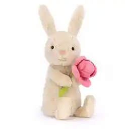 Jellycat Wesoły Króliczek z Kwiatem Peoni 15 cm