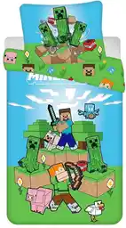 Jerry Fabrics Pościel bawełniana Minecraft Outdoor Mobs 140x200cm 70x90cm