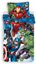 Jerry Fabrics Pościel dla dzieci 140x200 Avengers niebieska bawełniana