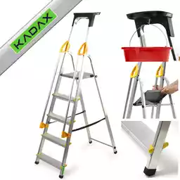 Kadax Drabina Domowa Aluminiowa 5 Stopni plus Poręcze