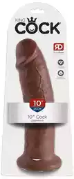 King Cock 10 - duże dildo z zaciskiem (25 cm) - brązowe