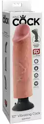 King Cock 10 - Elastyczne dildo z wypustkami (25 cm) - naturalne