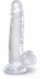 King Cock 7 Inch Cock with Balls Transparant - dildo