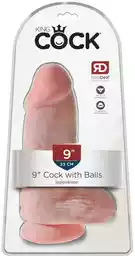 King Cock 9 Chubby - zaciskane dildo do jąder (23 cm) - naturalne