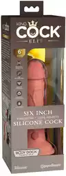 King Cock Elite 6 - zaciskane, realistyczne dildo 15 cm (ciemny naturalny)