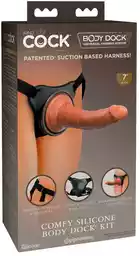 King Cock Elite Comfy - dildo na pasku z uprzężą (ciemny naturalny)