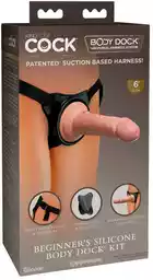 King Cock Elite dla początkujących - strap-on z uprzężą (naturalny)