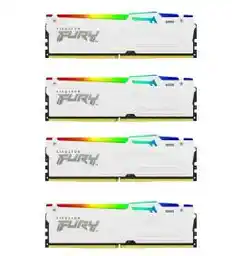 Kingston FURY Beast Biały RGB XMP 64GB 5200MT/s DDR5 CL40 DIMM Pamięć gamingowa do komputerów stacjonarnych Zestaw 4 szt - KF552C40BWAK4-64