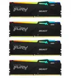 Kingston FURY Beast Czarny RGB XMP 64GB 5600MT/s DDR5 CL40 DIMM Pamięć gracza dla komputerów stacjonarnych Zestaw 4 - KF556C40BBAK4-64