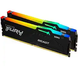 Kingston Fury Beast RGB DDR5 64GB 2 x 32GB 5200 CL40 Czarny Pamięć RAM KF552C40BBAK2-64