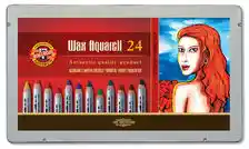 Koh-I-Noor kredki Wax Aquarell 24 kol w metalowym pudełku