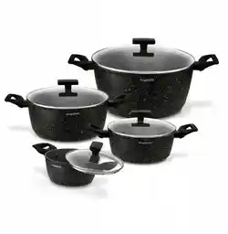 Konighoffer Zestaw Garnków Indukcja garnki Marmurkowe Non Stick 8el Hudson