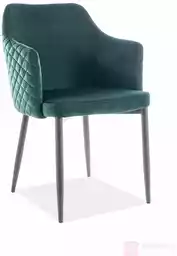 Krzesło ASTOR VELVET Signal Zielony - czarny metalowy stelaż