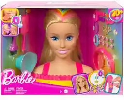 Lalka Barbie Color Reveal Głowa do stylizacji Neonowa tęcza Blond włosy HMD78