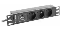 Lanberg Listwa zasilająca Rack PDU 10 cali 1U 3x PL 2m 16A 230V PL czarna