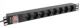 Lanberg Listwa zasilająca Rack PDU 19 1U 16A 8X schuko 2M czarna