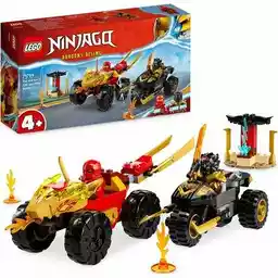 Lego Ninjago Bitwa samochodowo-motocyklowa między Kaiem a Rasem 71789