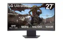 LG UltraGear 27GS60QC-B 27 2K VA 180Hz 1ms Zakrzywiony Gamingowy Monitor LED