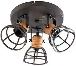 Lindby Arinthea 3 Lampa Sufitowa Wood/Black 10020333