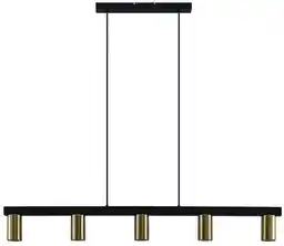 Lindby Baliko 5 Lampa Wisząca Black/Brass 9627625