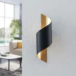 Lindby Chenotara Lampa Ścienna Black/Gold 9627631