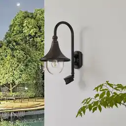 Lindby Daphne Zewnętrzna Lampa Ścienna w/Sensor Antique Black 9611106