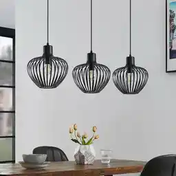 Lindby Deandre 3 Lampa Wisząca Black 9628421