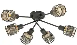 Lindby Eudoria 6 Round Lampa Sufitowa Black/Gold 10010500