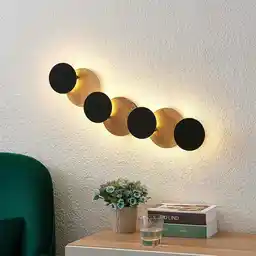 Lindby Grazyna 9 LED Lampa Ścienna Black/Gold 9624616