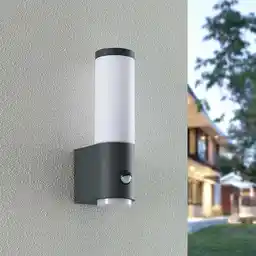 Lindby Okari Ścienna Lampa Ogrodowa w/Sensor Opal/Dark Grey 9926020