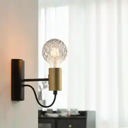 Lindby Prospa Lampa Ścienna Black/Brass 10001007