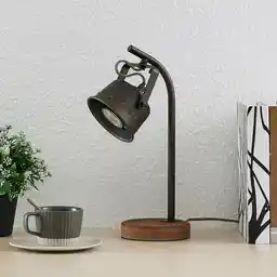 Lindby Rubinjo Lampa Stołowa Wood/Black 9921017