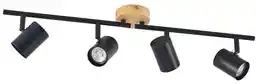 Lindby Xiomara 4 Lampa Sufitowa Black/Light Wood 9626930