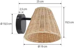 Lindby Zyralia Lampa Ścienna Wood/Black 10020380