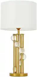 Lumina Deco Lampa Nocna Glamour Biało-Mosiężna Kampania LDT 9120 (MD+WT)