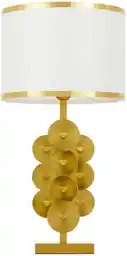 Lumina Deco Lampa Nocna Glamour Biało-Mosiężna Salerno LDT 9665 (MD+WT)