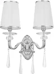 Lumina Deco Lampa Ścienna Kinkiet Kryształowy Biały Federrica W2 LDW 1158-2 (WT)